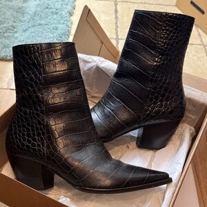 Matisse Crocodile-Patterned Ankle Booties
